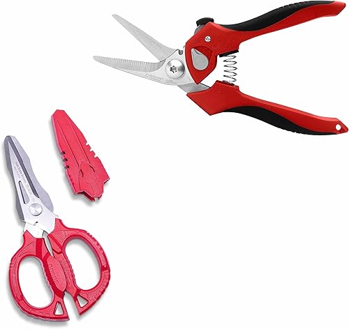 Vampire Tools vSHEARS - Tijeras de combinación de cuchillas multiusos 4 en 1 de 6.3 pulgadas + tijeras multiusos resistentes de 8 pulgadas, en