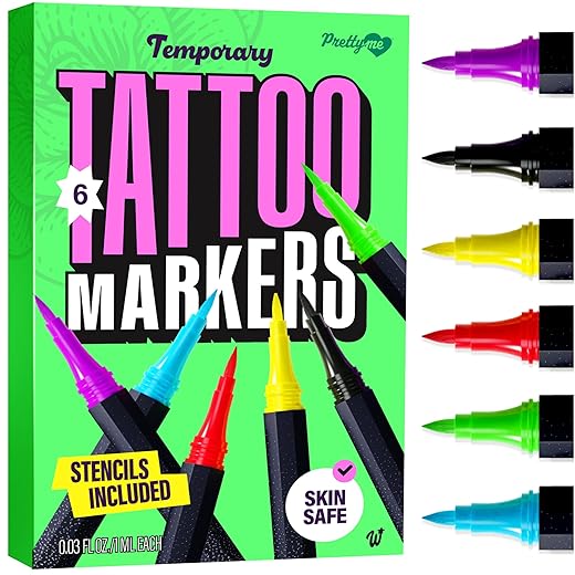 Pretty Me Temporary Tattoos Markers - Henna Body Tattoo Kit for Girls & Adults - Skin Pens for Teen Girl Gifts Trendy Stuff - 12 + Year Old - Cool Birthday Gift Ideas Teens 12 13 14 15 16 17 18 Tween