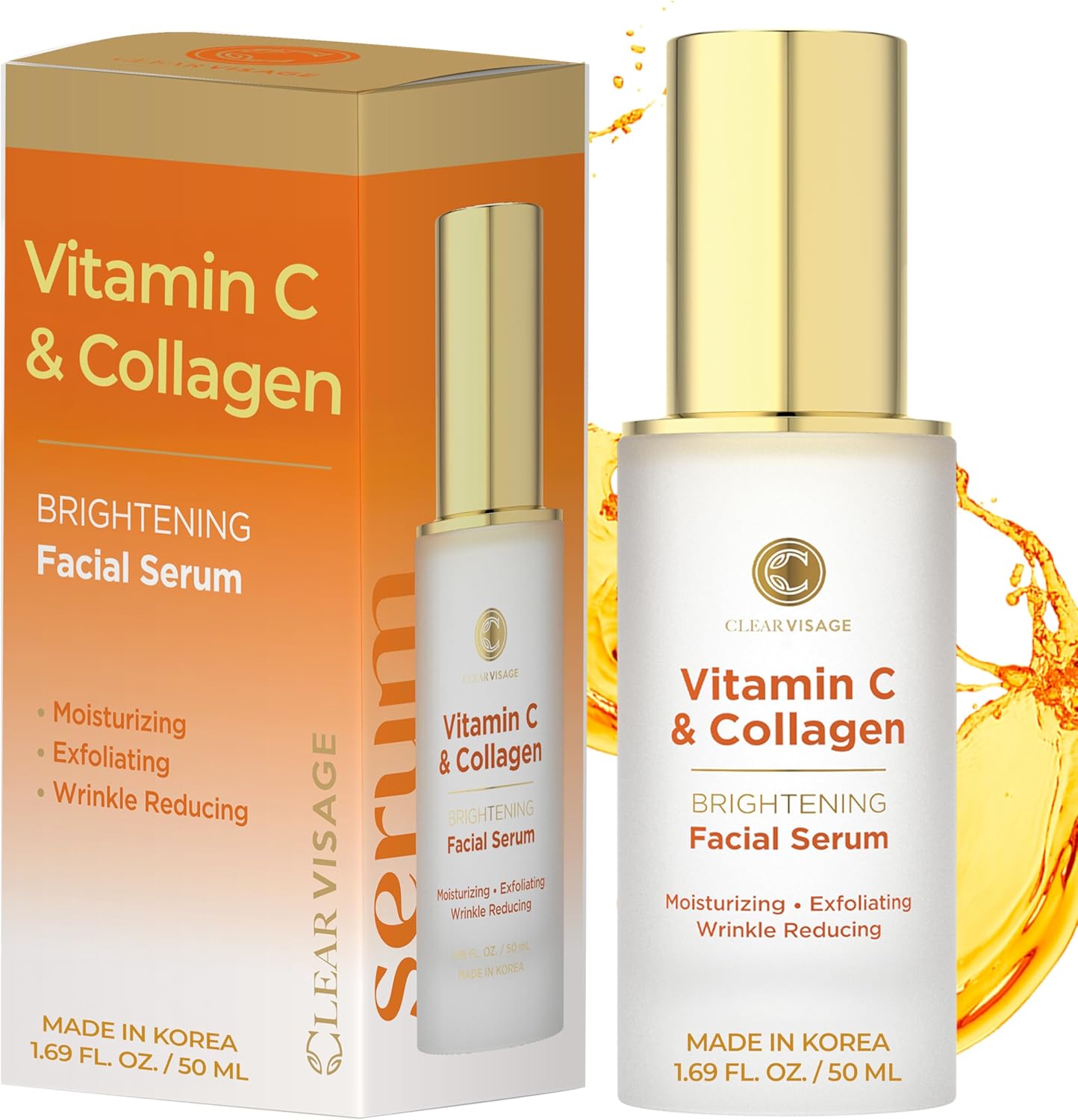 Vitamin C & Collagen Serum – Korean Brightening and Anti-Aging Skin Care for Radiant Complexion, Cruelty Free, for All Skin Types, 400 ml