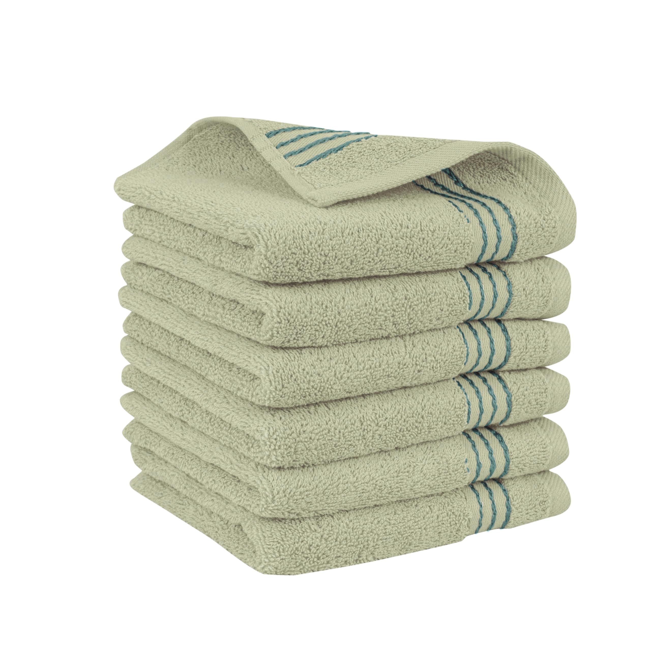 Elegant Comfort Juego de 6 Toallas pequeñas de algodón Turco, 13 x 13 Pulgadas, lujosas Toallas de baño de 100% algodón Turco de Calidad de Hotel, Altamente absorbentes, Suaves, Color