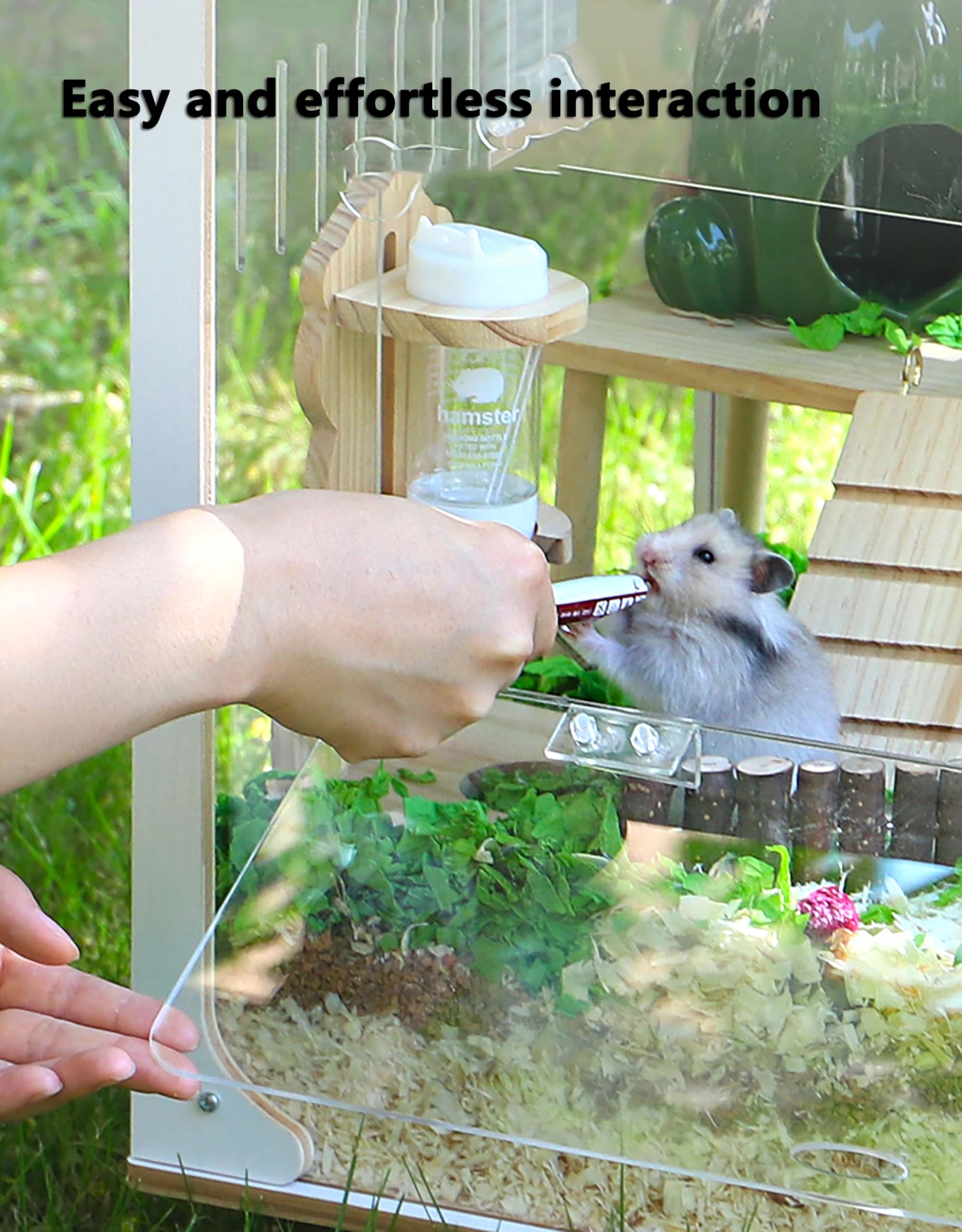 Prolee Hamsterkäfig Aus Holz (extra Groß, 101,6 Cm) – Mit Acrylplatten, Oben Zu öffnen & Beinständern – Artgerecht Für Hamster, Mäuse & Ratten