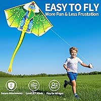 Vista 4 de YongnKids Kite for Kids Age 4-8 8-12, Large Kites for Boys Adults Easy to Fly & Assemble, with 328ft String,Perfect for Beach Trip Park Family