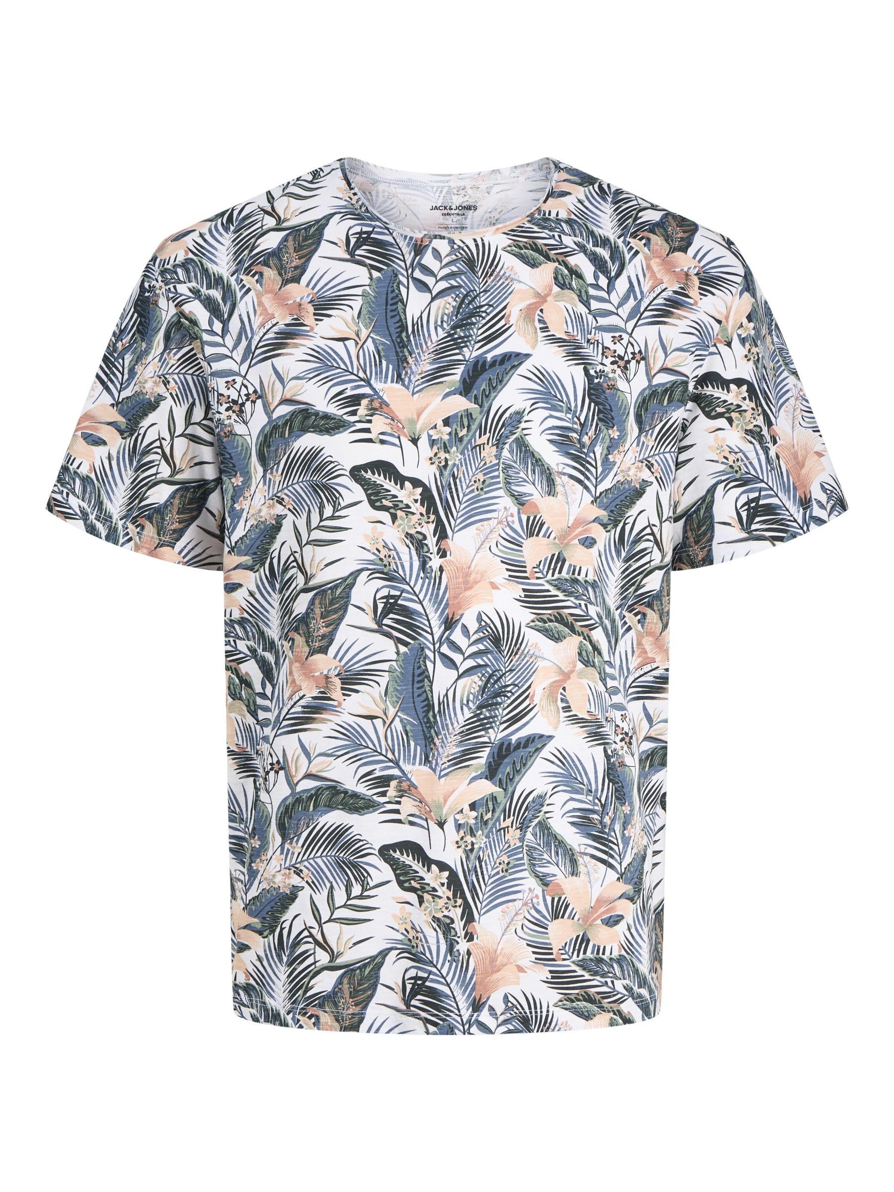 JACK&JONES JJEBRYAN AOP Tee S/S O-Neck Noos, White, S