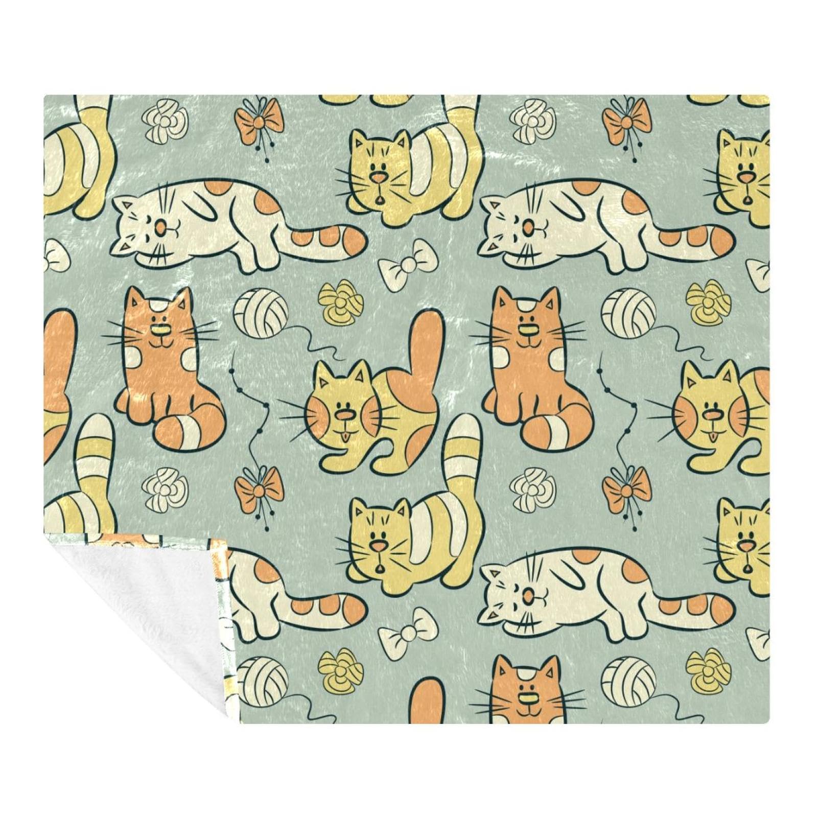Plaid chat et nœud papillon, l'idée cadeau idéale en couverture polaire douce 150x130