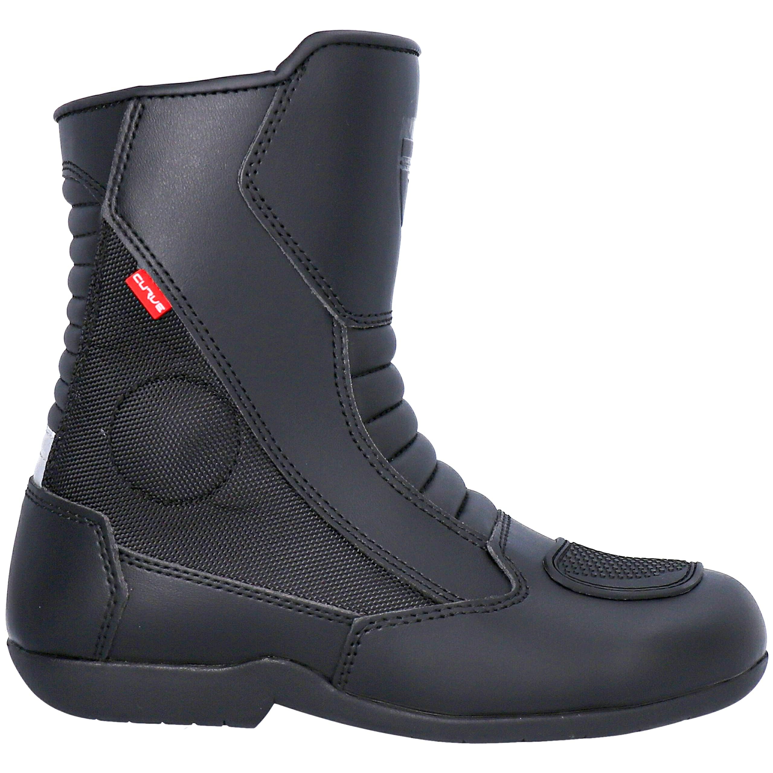 CURVE Botas moto Magnes WP Negras, Impermebles, Protección tobillo y talón, Cremallera, Suela antideslizante, Adultos, Hombre y mujer, CE (43)