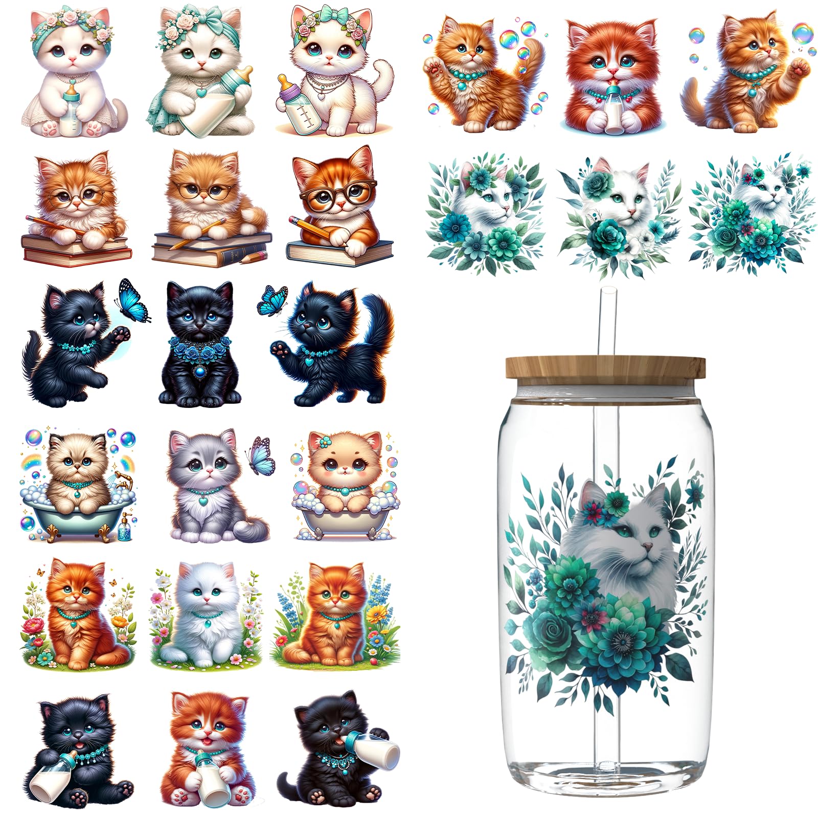 Autocollants UV DTF Pour Verre – Lot De 6 Motifs Crâne, Transfert à Sec