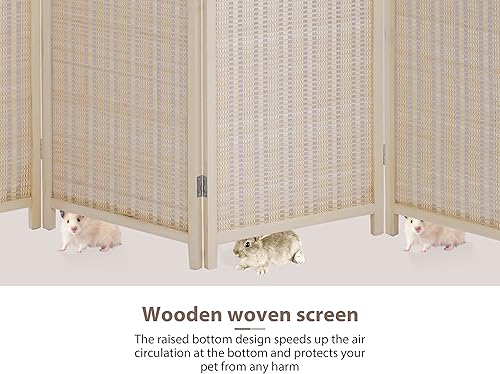 Miniatura 4 de Divisor de habitación de bambú, divisor de sala de estar, pantalla de privacidad, divisor de habitación plegable de 4 paneles para varias ocasiones,