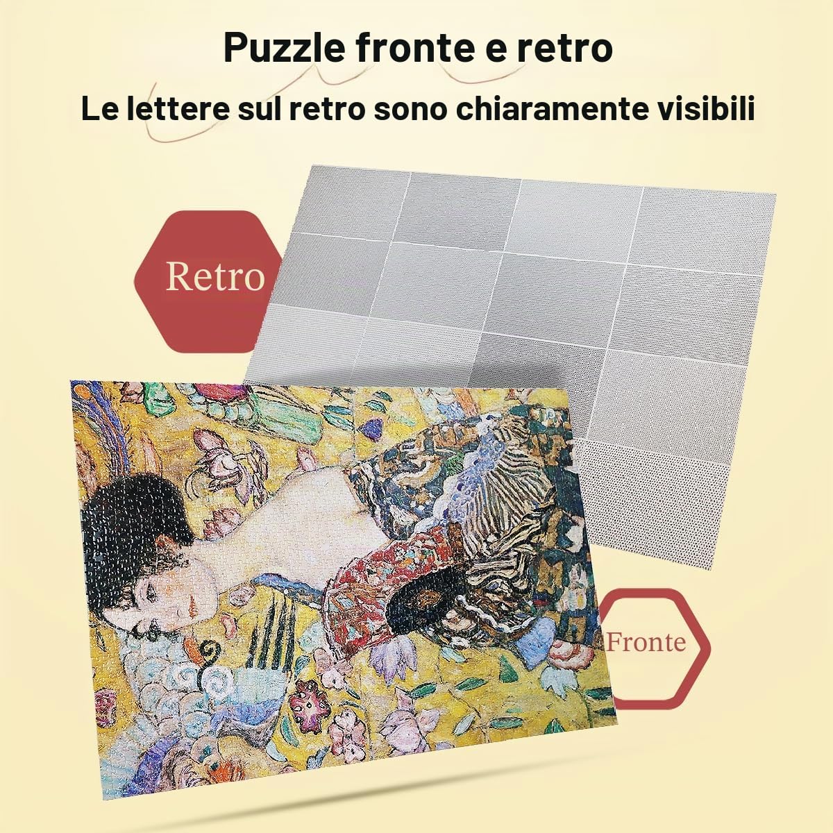 MISITU Puzzle 2000 Pezzi per Adulti Dipinto di Gustav Klimt Puzzle Familiare Gioco Intellettuale Arte Puzzle Giocattolo Regalo per Bambini