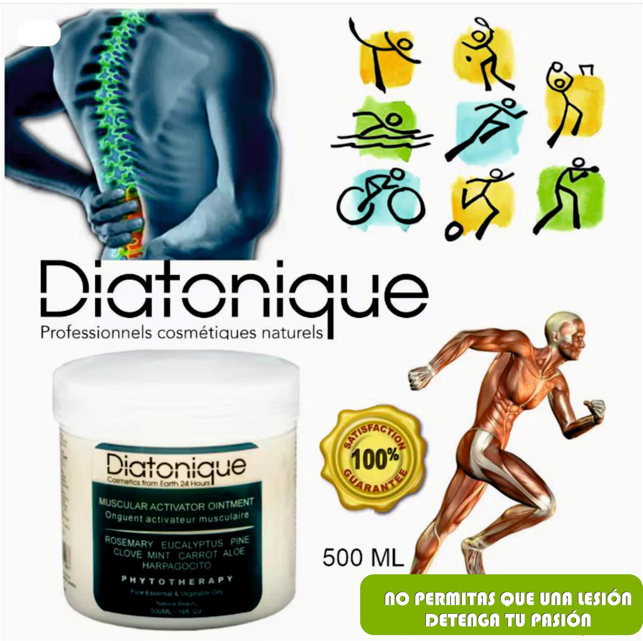 Gel Recuperador Muscular Concentrado de Diatonique 500 ml