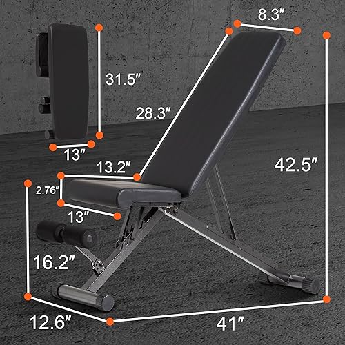 Miniatura 9 de BARWING 10-5-4-2 Weight Bench Adjustable Exercise  800 LB Heavy Incline Decline Bench Press for Home Gym More Stable and Posture Adjustments  5 Min