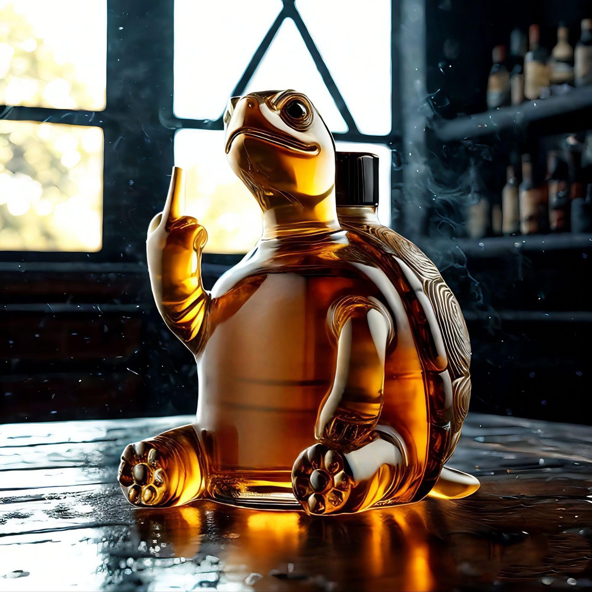 Decanter per whisky in forma di animale, 350 ml, bottiglia di vino in vetro per la conservazione e il servizio, decanter decorativo creativo per liquori per casa, bar e cene (una bottiglia)