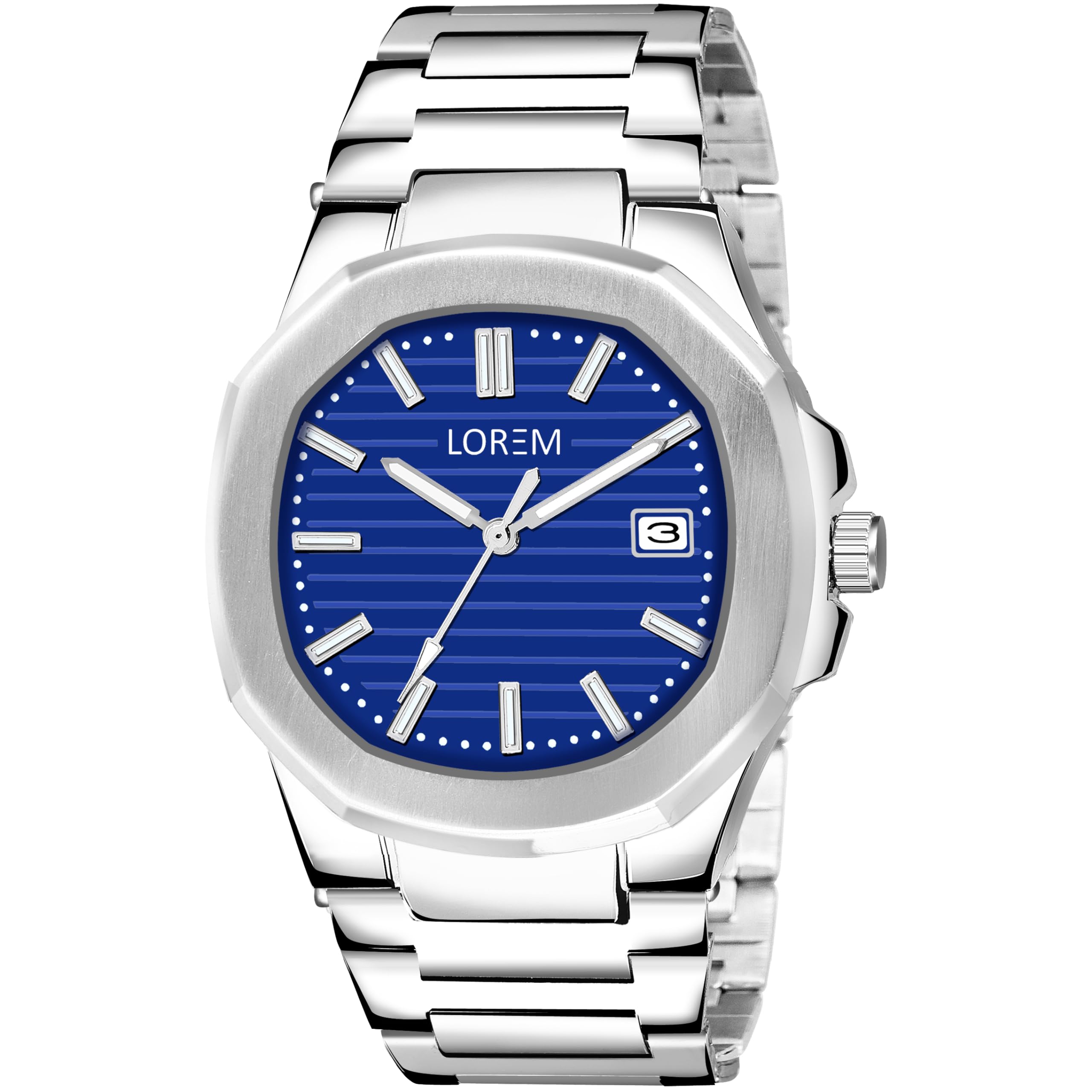 LOREM Blue Elegance Dial Date Function Analog Watch for Men - LR145-UF (B0CSS7WH9G) Amazon Price History, Amazon Price Tracker