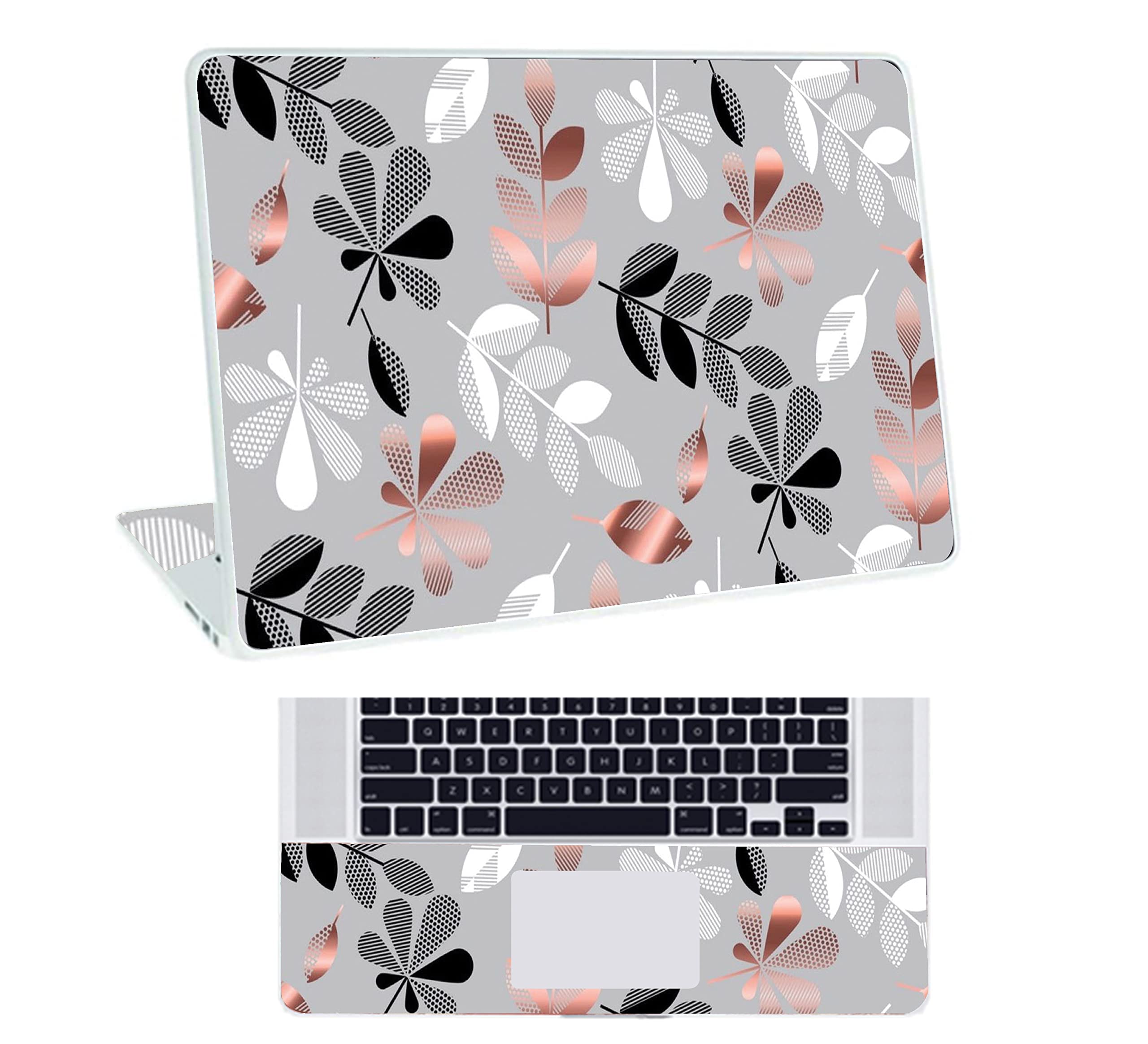 Inkykart Floral D29 Top+Wrist Pad Vinyl Laptop Skin/Sticker/Cover for 15 to 15.6 Inches Laptops Laminated-Removable-HD Quality Compatible for Hp-Dell-Sony-Lenovo-Asus etc.(15x10 Inches)
