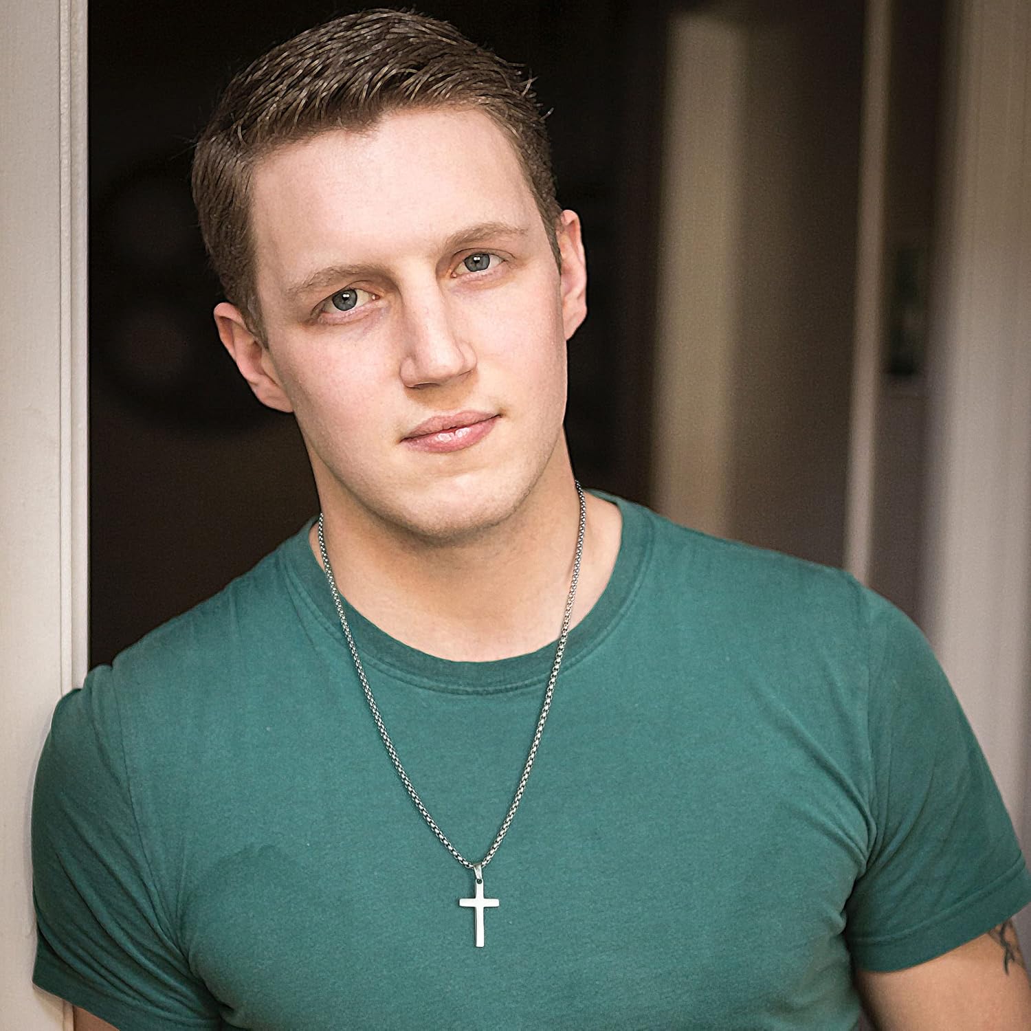 Cross Necklace Gifts for Men Him, Silver/Gold/Black Cross Necklace Stainless Steel Cross Pendant Necklaces for Men Anniversary Birthday Gifts for Dad Son Husband from Daughter Wife - Image 4