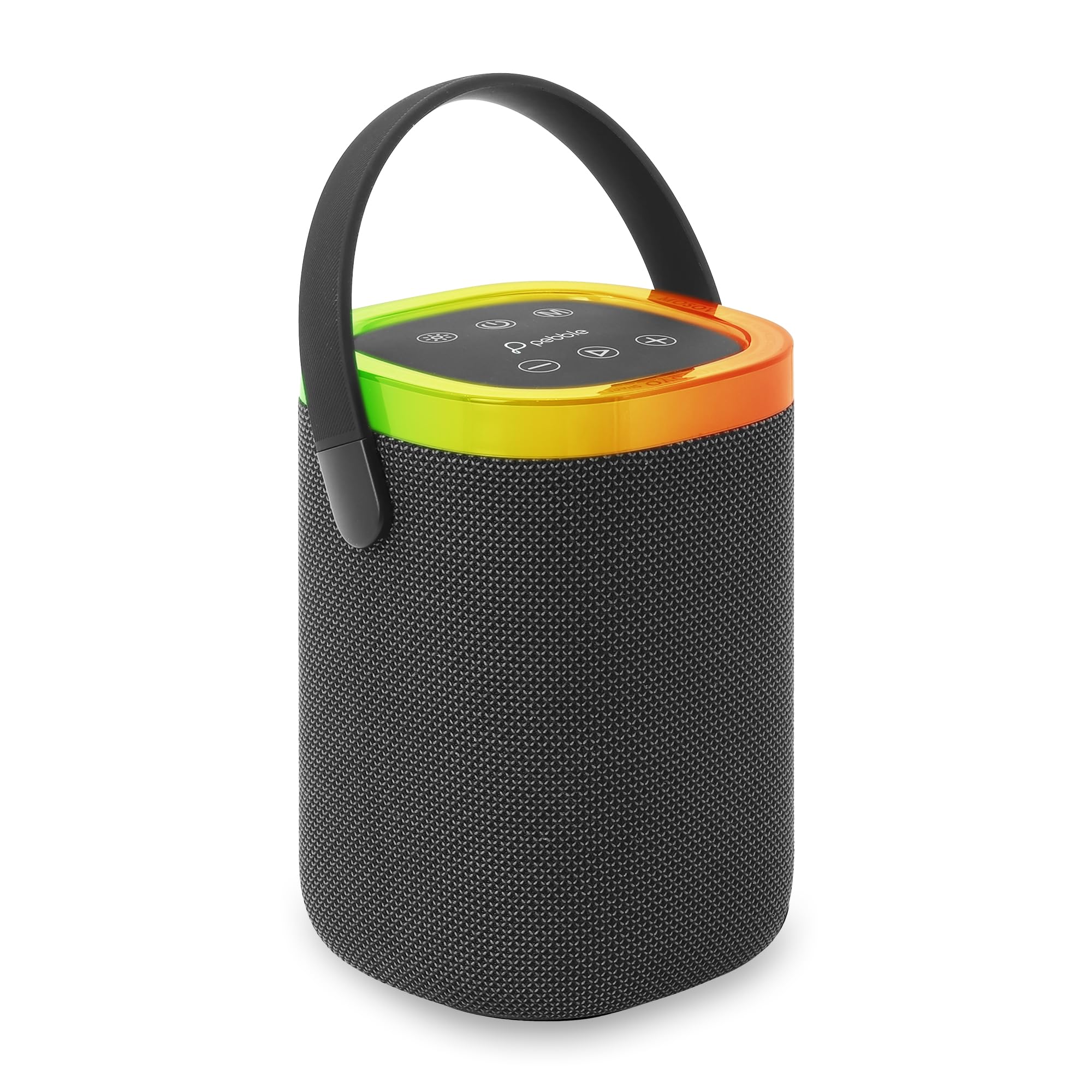 Pebble Mystic 10W Portable Bluetooth Speaker with RGB Lights| 1800mAh Battery| Fabric Design| FM/TF/USB/AUX Support| TypeC Charging| Wireless Speaker with Multicolor LED Modes (Black)-image-30