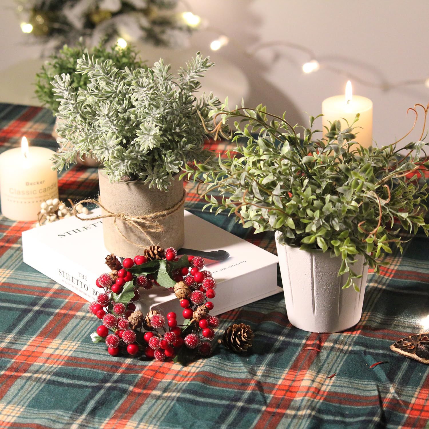Paquete de 4 plantas artificiales pequeñas, plantas artificiales de interior para decoración del hogar, pequeñas plantas de imitación de interior, plantas falsas en maceta blanca para baño, 8