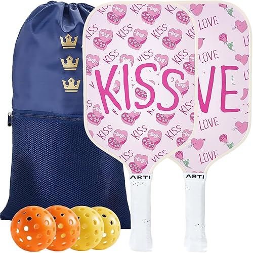 Miniatura 13 de ARTI Juego de 2 palas de pickleball aprobadas por USAPA, 2 raquetas de pickleball, 4 bolas y 1 bolsa de transporte portátil Tormenta de