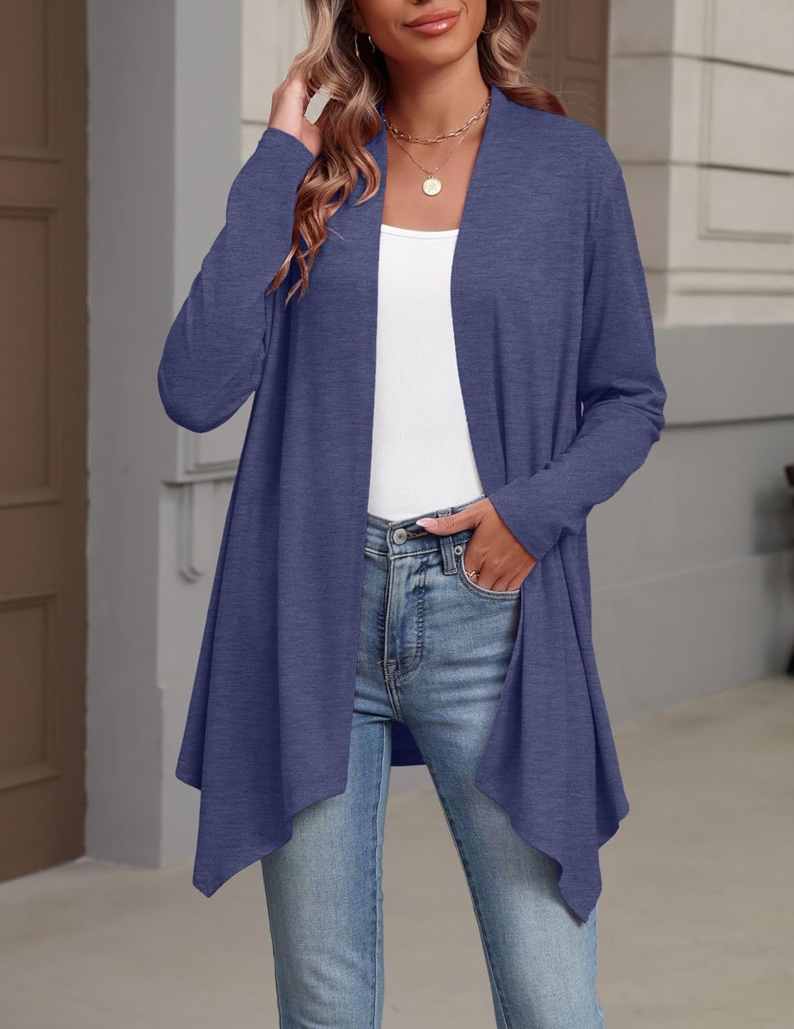 Zeagoo Womens Cardigan Long Sleeve Lightweight Cardigan Draped Open Front Loose Casual 2026 Fashion Clothing - Image 2
