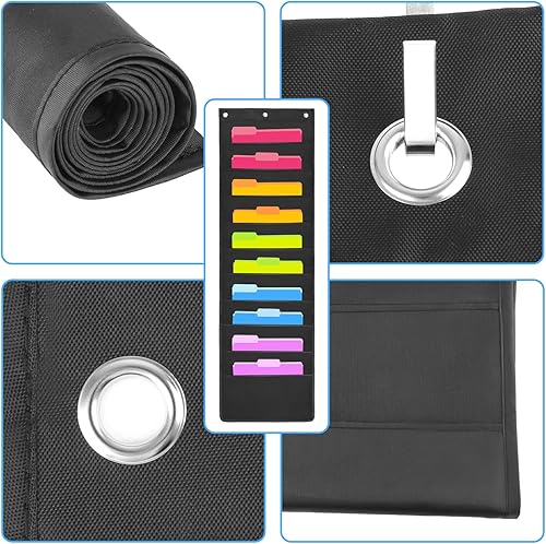 Miniatura 3 de HAOHAN Organizador de archivos de pared para colgar sobre la puerta, 10 bolsillos, tela Oxford, para revistas, bolígrafos, carpetas de archivos en