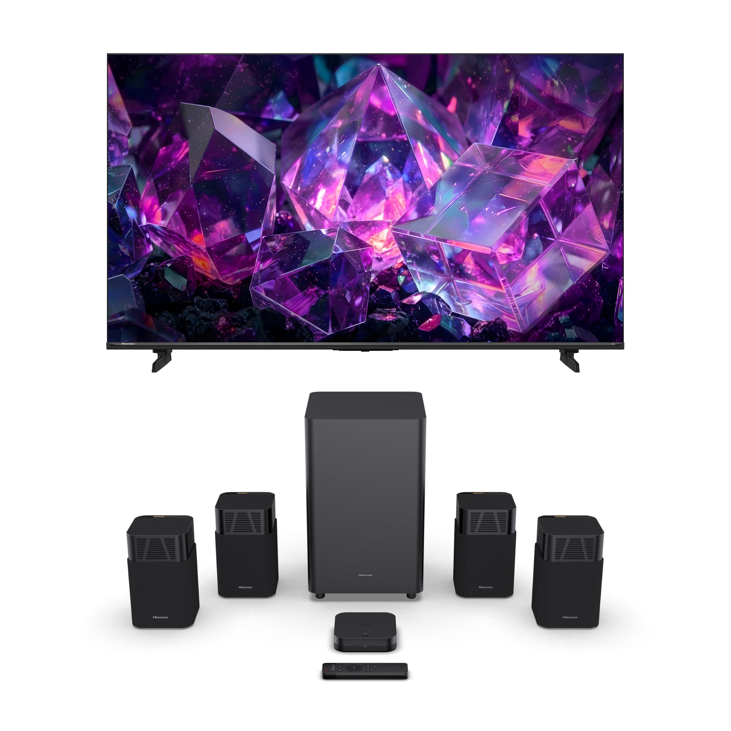 Hisense 85" E7 Cinema Series Mini-LED 4K UHD Smart Fire TV (85E7SF, 2026) with HT Saturn 4.1.2ch Soundbar, Dolby Vision IQ · Atmos, DTS:X, 144Hz, Wireless Subwoofer