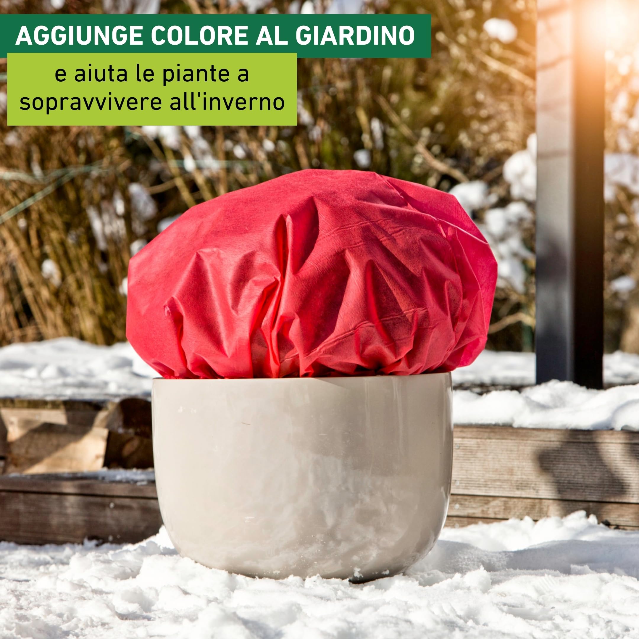 Windhager Tessuto Non Tessuto Termico Per Piante – 1,6 X 10 M, Rosso, Protezione Gelo E Neve