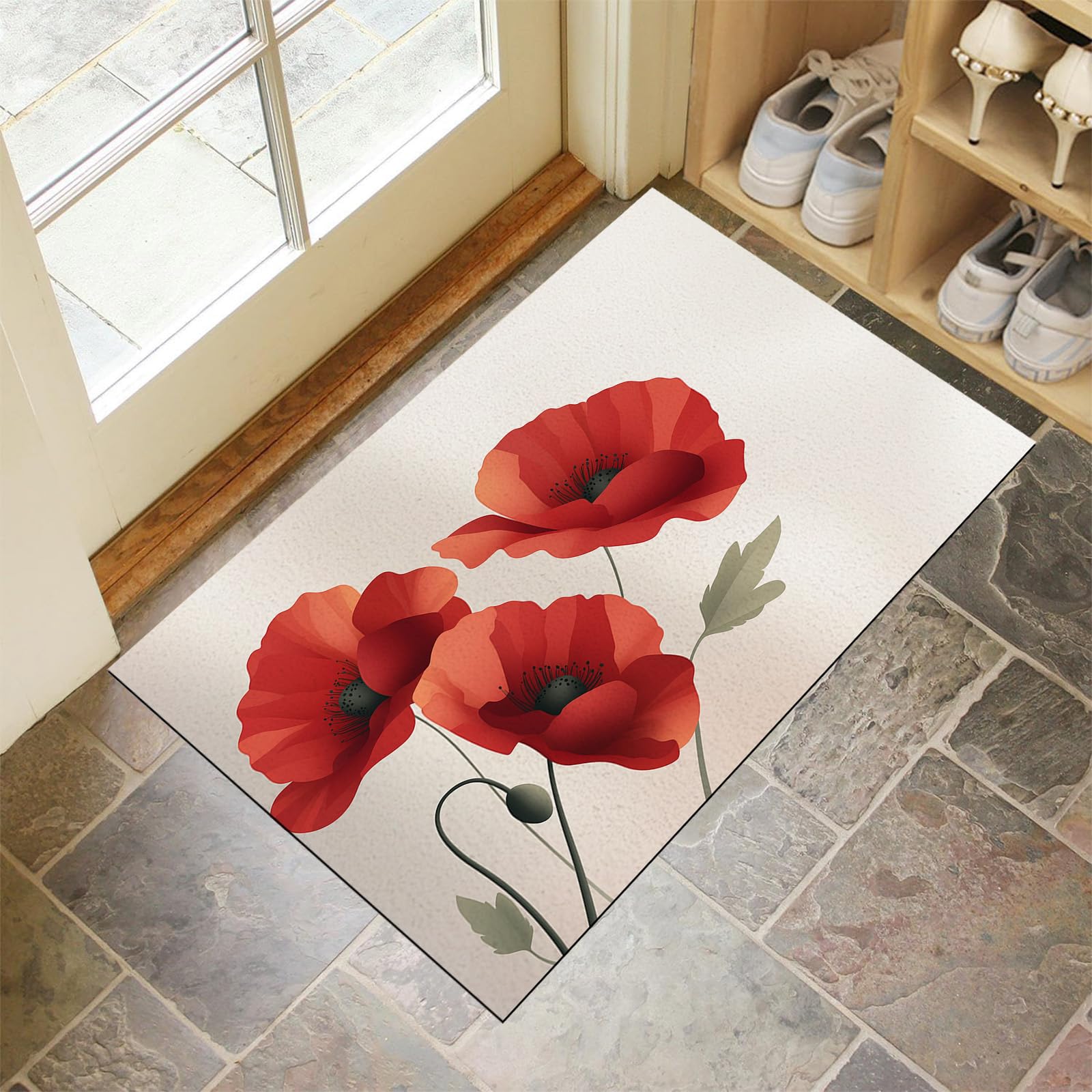 Paillasson exterieur 90x150cm tapis de porte absorbant rouge