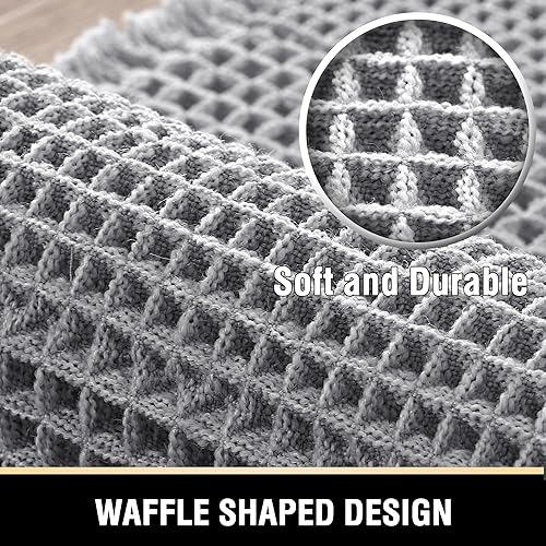 Miniatura 3 de H.VERSAILTEX Waffle Bath Mat Super Absorbent Bathroom Mats Non Slip Bath Rugs for Bathroom Floor Machine Washable Ultra Soft Bathroom Rugs for
