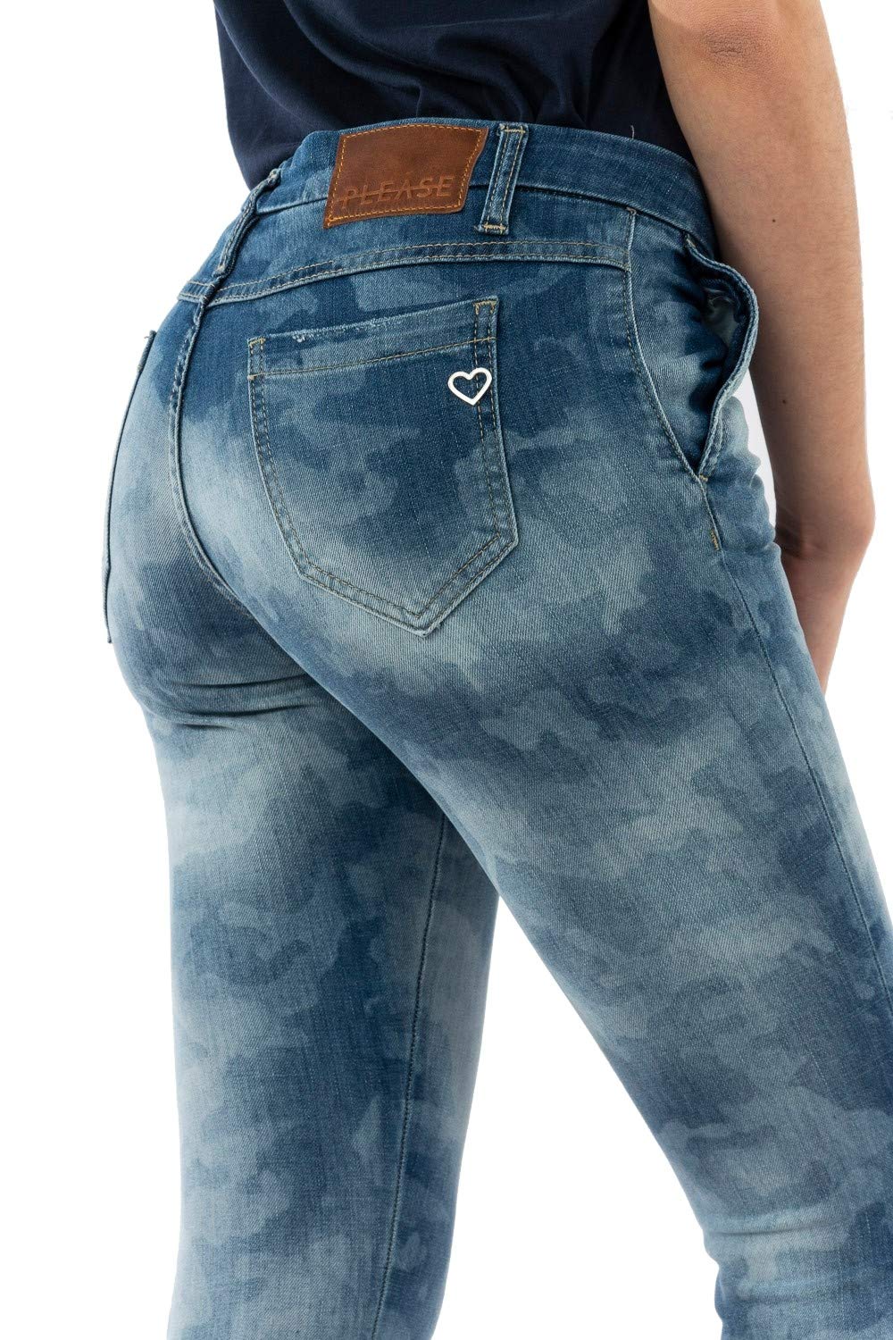 Please Pantaloni p57e 1670 blu denim