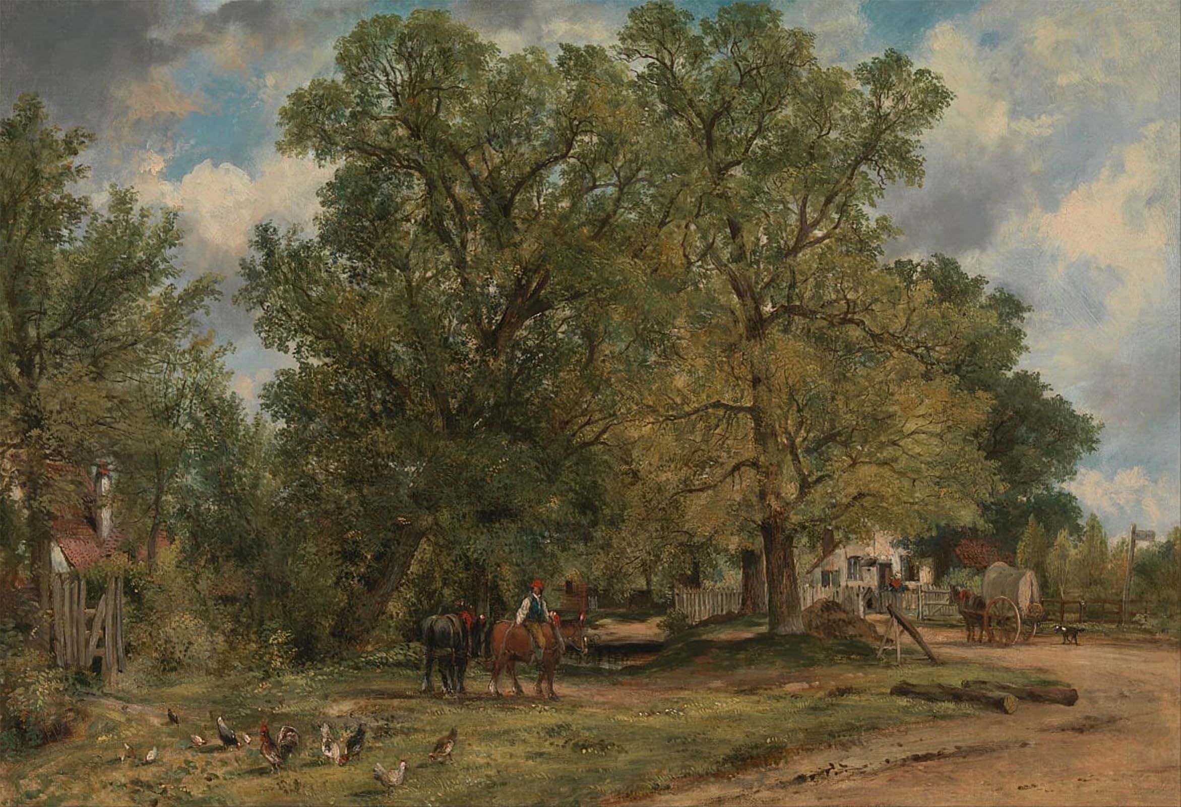 ARTXLXXBN Famous Painting Art Wall Decor Abstract Art Picture Landscape with Cottages by George Frederick Watts Animal Pictures for Home Decor 60x90cm