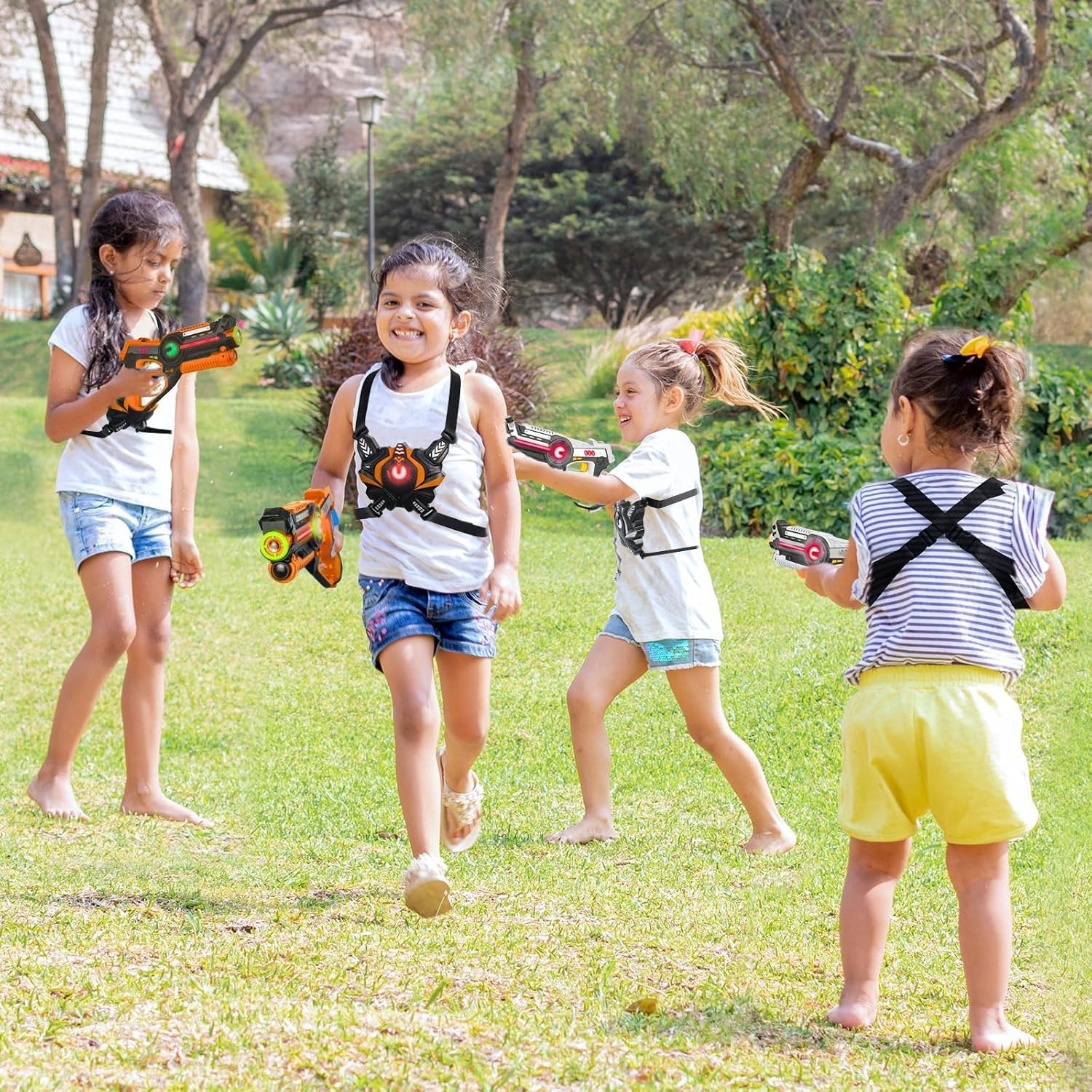 Set di 2 Laser Tag Con Gilet, Pistole Laser Game per Bambini Adolescenti Adulti Divertimento di Gruppo di Famiglia, Giocattoli Laser Tag Set di 2 Giocatori per Ragazzi 6 7 8 9 10 11 12 Anni