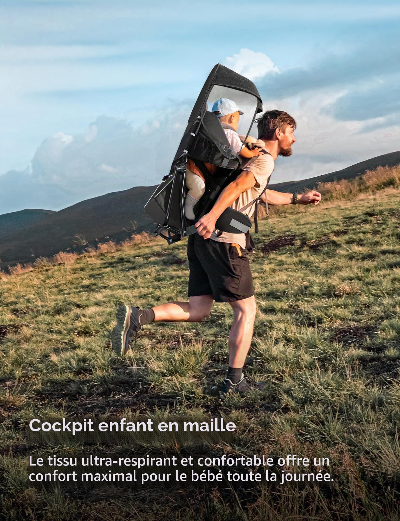 besrey Porte-bébé de randonnée, Sac à dos pour enfant, à usage en extérieur, Pliable