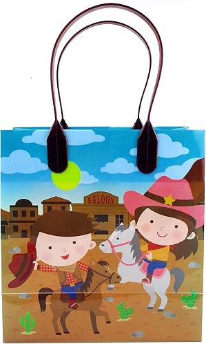 Miniatura 6 de TINYMILLS Bolsas de regalo de fiesta con temática de vaquera occidental, 12 unidades