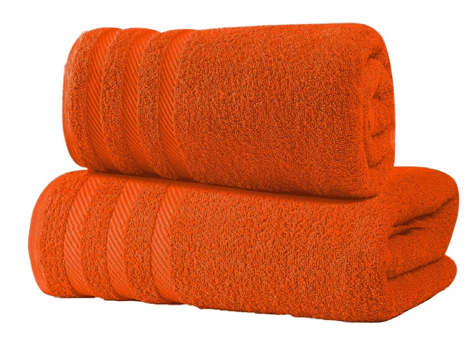Towelbay Orange 2X Large Bath Sheets Towel 100% Egyptian Cotton Bathroom Jumbo Towels Super Soft -500Gsm Fast Absorbent Quick Dry Big Towels (Orange)