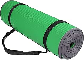 BalanceFrom GoFit Tapete de ioga para pilates com alça de transporte para todos os fins de 2/5 polegadas (10 mm) extragrosso