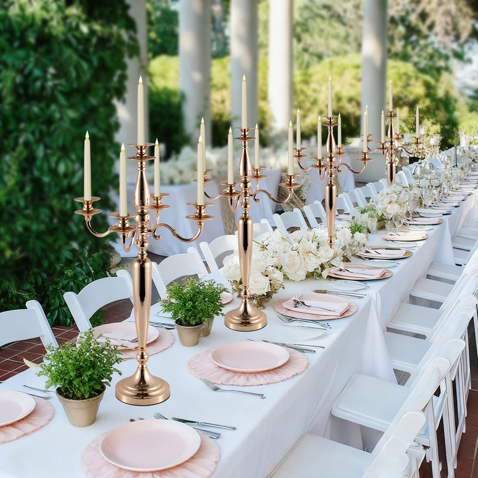 Amazon.co.jp: Vincidern ゴールドキャンドルホルダー 結婚式の装飾 5