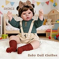 Vista 2 de Ropa para Muñecas Bebé Reborn de Niña, Ropa de Muñeca de Moda de 17-20 Pulgadas, Conjuntos Baby Alive Accesorios para Bebé Recién Nacida de la Vida