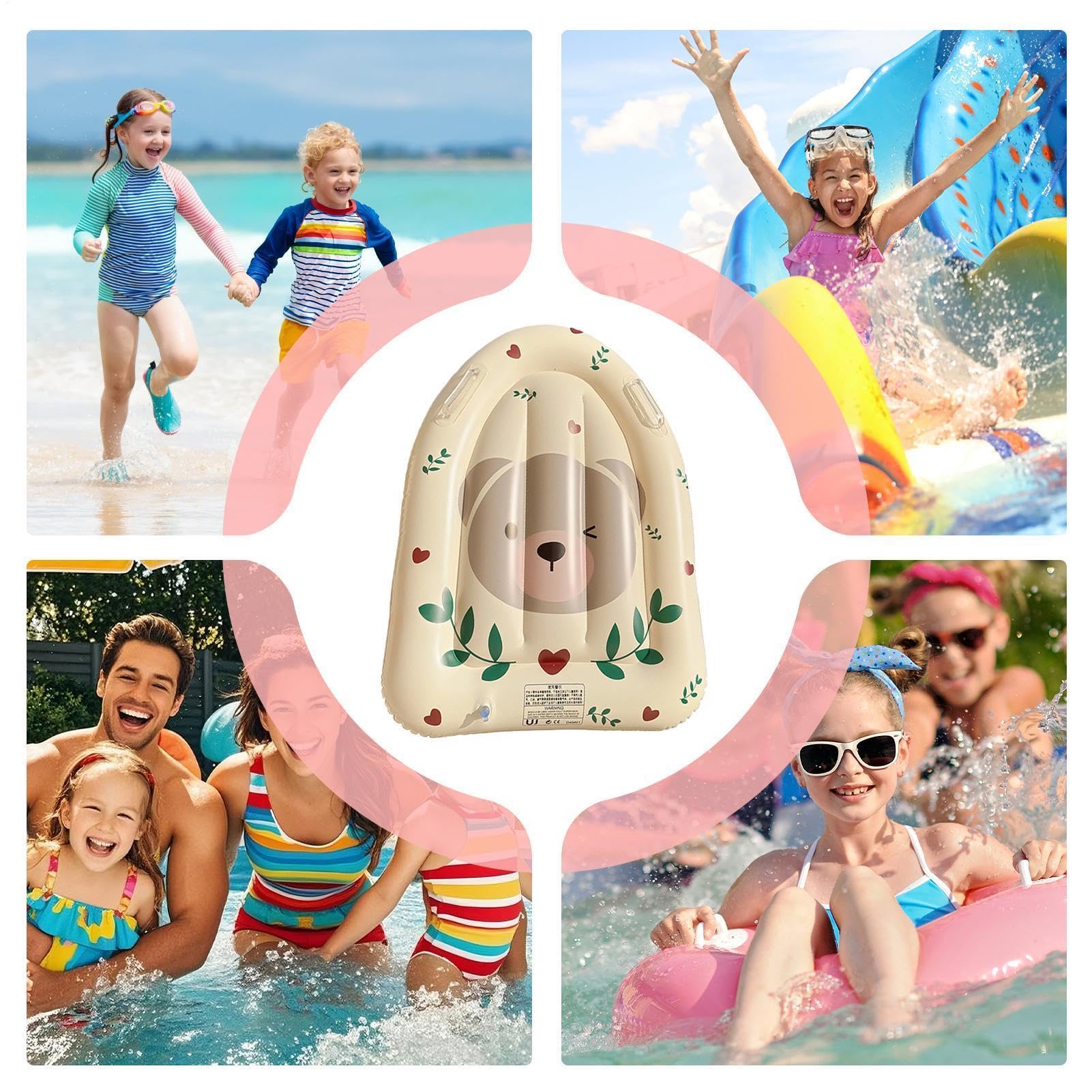 Bodyboard gonfiabile per bambini, bodyboard galleggiante con manici, per surf, nuoto, con tavola da surf, per bambini, piscina, parco acquatico, campi estivi, vacanze, viaggi, feste, scivoli