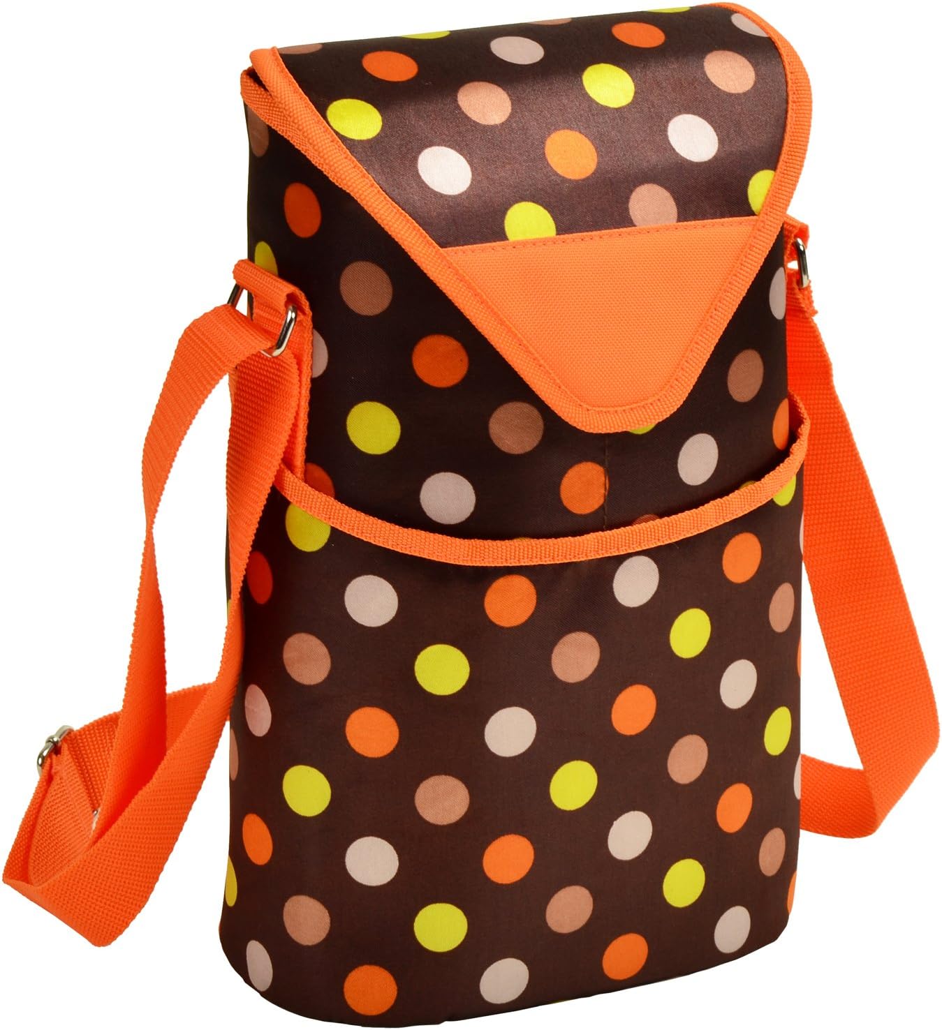 Picnic at Ascot Insulated Wine/Water Bottle Tote with Shoulder Strap - Apple
