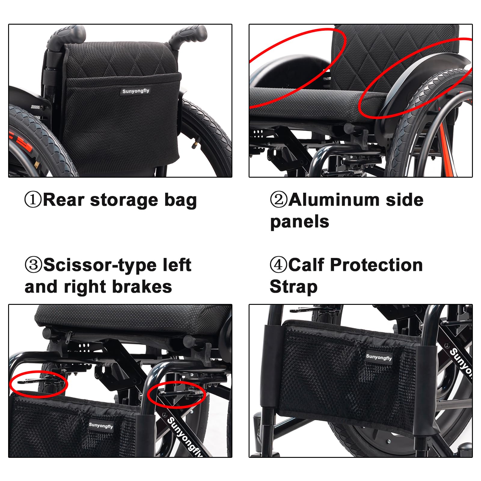 Silla de Ruedas Ligera para Adultos Silla de Ruedas de Aluminio Silla de Ruedas Deportiva Plegable Cómodo Respaldo Acolchado con reposapiés Ajustable y Altura de Asiento(Seat Width 40cm,B)
