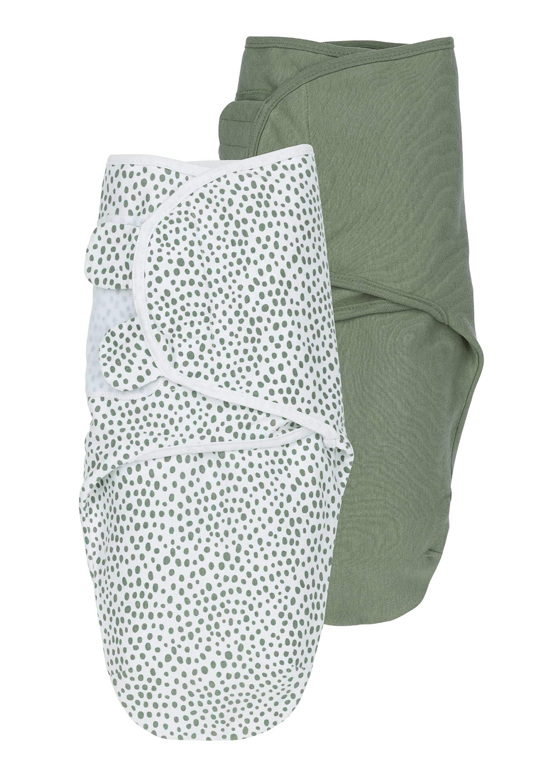Meyco Baby Pucksack - 2er Pack - 0-3 Monate - Pucktuch Swaddle für Neugeborene - 100 % Baumwolle - Oeko Tex zertifiziert - weicher Schlafkomfort - feuchtigkeitsabsorbierend - Cheetah - Waldgrün