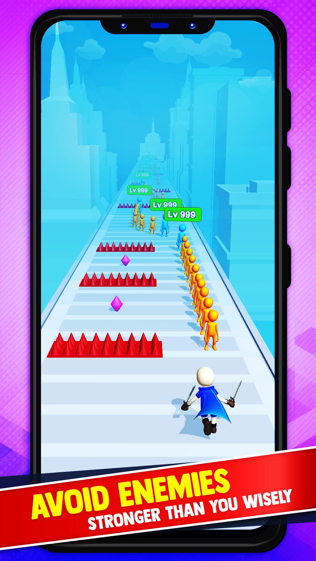 Hit n Run! Level Up Solo Runner Challenge Level Up Hitting and Beat the Boss Alone Running