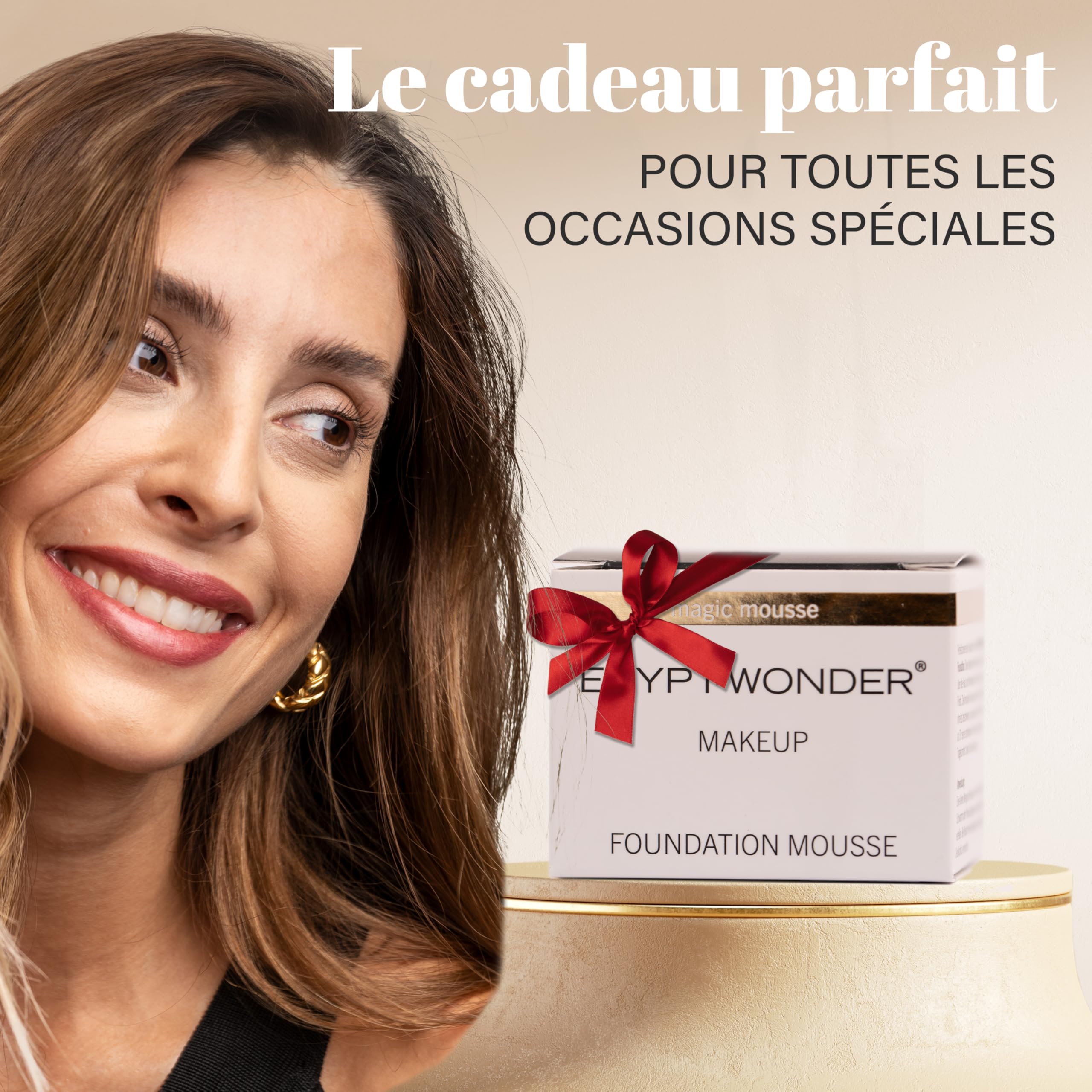 EGYPT-WONDER® Make Up Mousse (30ml) – Mousse Teint 4-en-1 Color Changing : Fond de Teint, Correcteur, Maquillage & Poudre – Crème Beauté pour une Peau Lisse – Cosmétique Naturelle