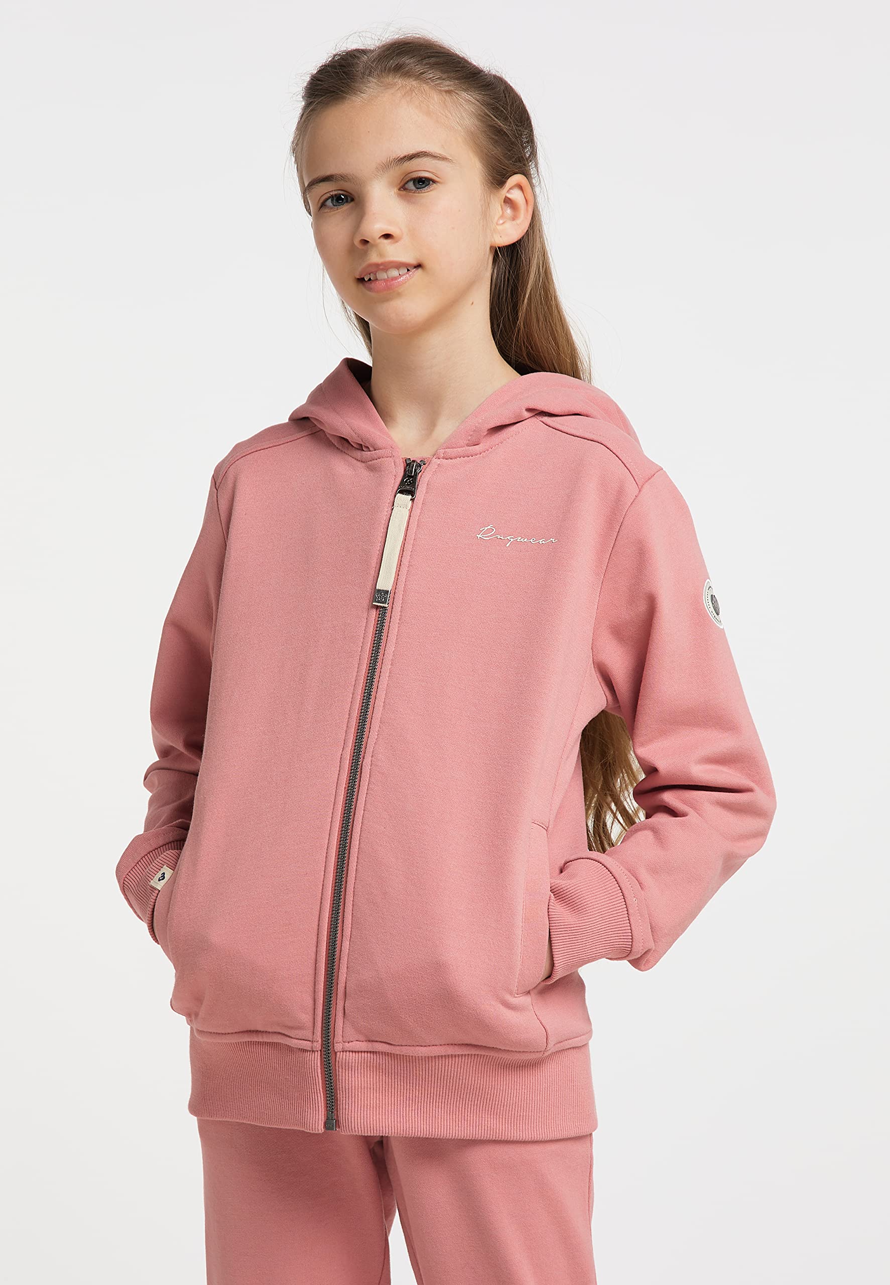 Ragwear Mädchen Sweatjacke oder Hose THEA ZIP ORGANIC Sweatshirt mit Kapuze und Reißverschluss Übergangsjacke Jacke