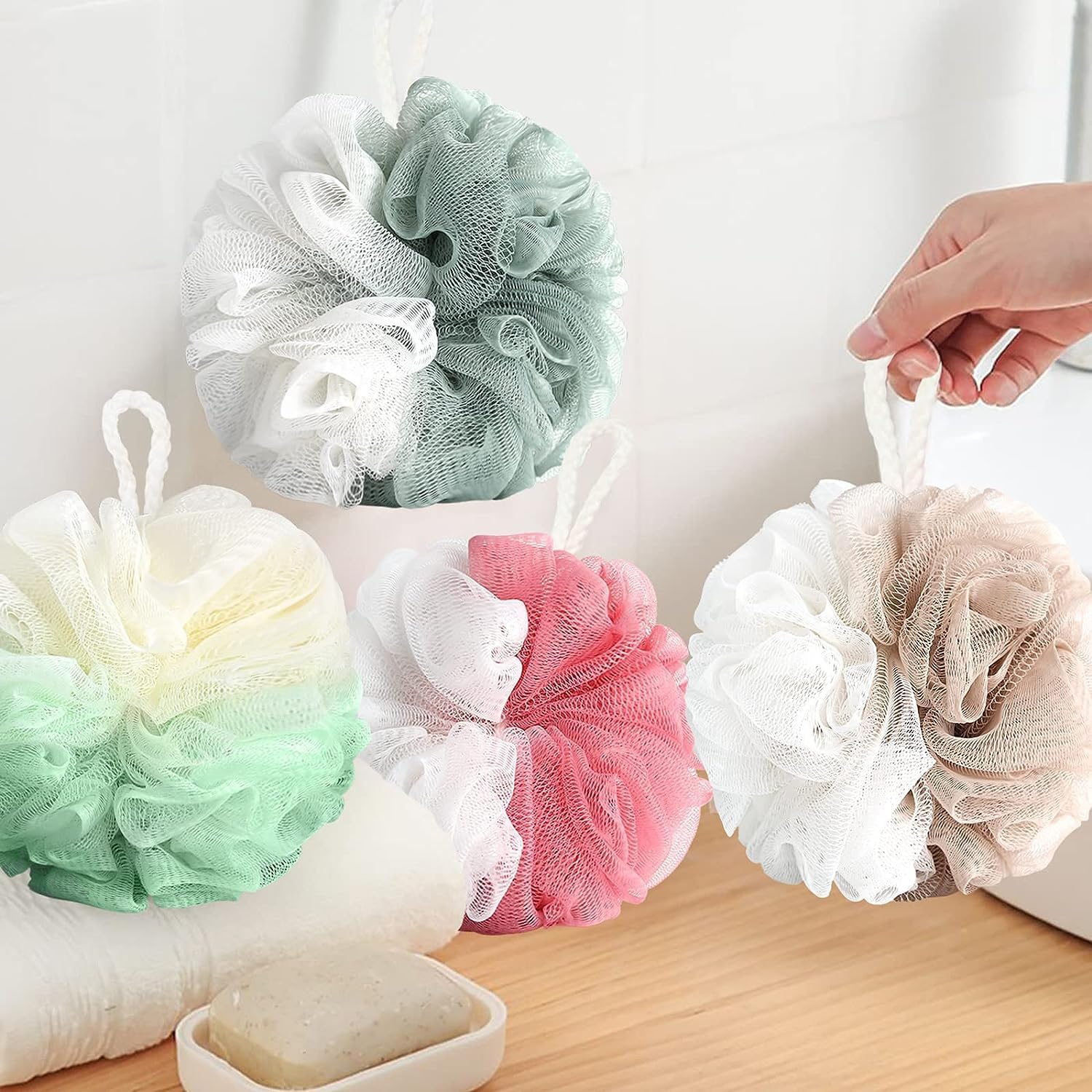 ARYANSH SHOPPE Bath Sponge Shower Loofahs,Soft Net Body Scrubber Sponge Ball,Durable Mesh Pouf Bath Loofah Sponge Body Wash Puff(Assorted Color (Pack Of-1)-picture-29