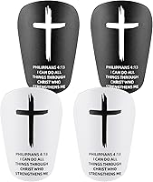 PullCrease 2 Pairs Mini Soccer Shin Guards with Christian Cross & Bible Verse - Lightweight Pads for Kids Adults