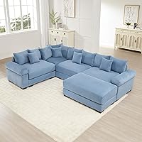 Vista 19 de Sofás seccionales de pana de 92 pulgadas para sala de estar, cómodo juego de sofás seccionales de gran tamaño con asiento profundo, sofás grandes