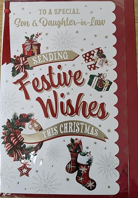 Son And Daughter-in-Law Christmas Card ~ For A Special Son & Daughter-in-Law Christmas Greetings ~ Traditional Robin Lovely Verse Quality Card by Prelude