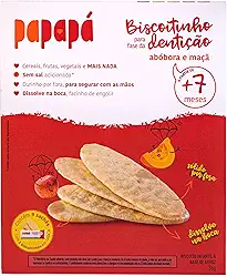 Papapá, Biscoitinho para Fase de Dentição, Sabor Abóbora & Maçã, 36g, Sem Corantes, Sem Conservantes Artificiais