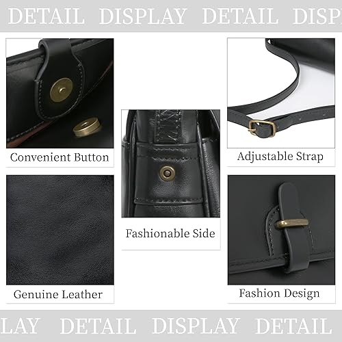 Miniatura 5 de HESHE Bolsos cruzados para mujer, bolsos de cuero, bolsos de hombro, bolso de diseñador para mujer, bolso cruzado