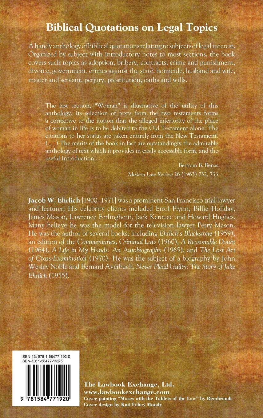 The Holy Bible and the Law